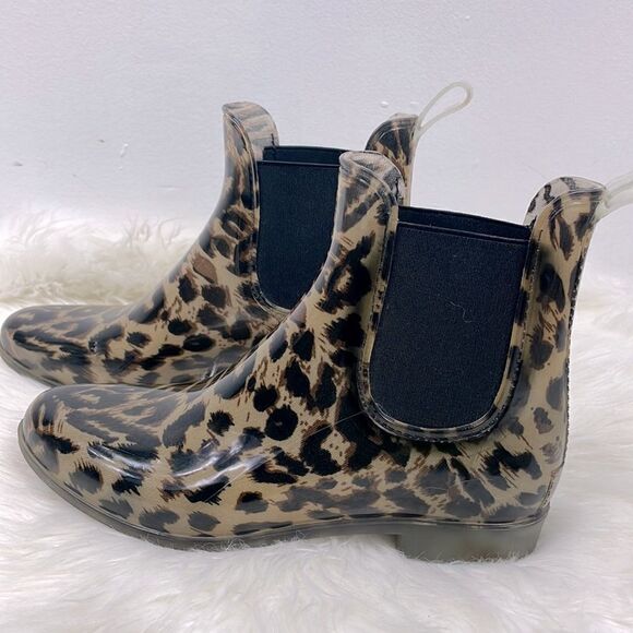 J.Crew | animal print ankle rain booties 8.0 leopard , cheetah print . - Picture 1 of 10
